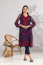 Poly Net Embroidered Shirt And Trouser